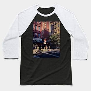 Lower East Side Street Biker Manhattan NYC Baseball T-Shirt